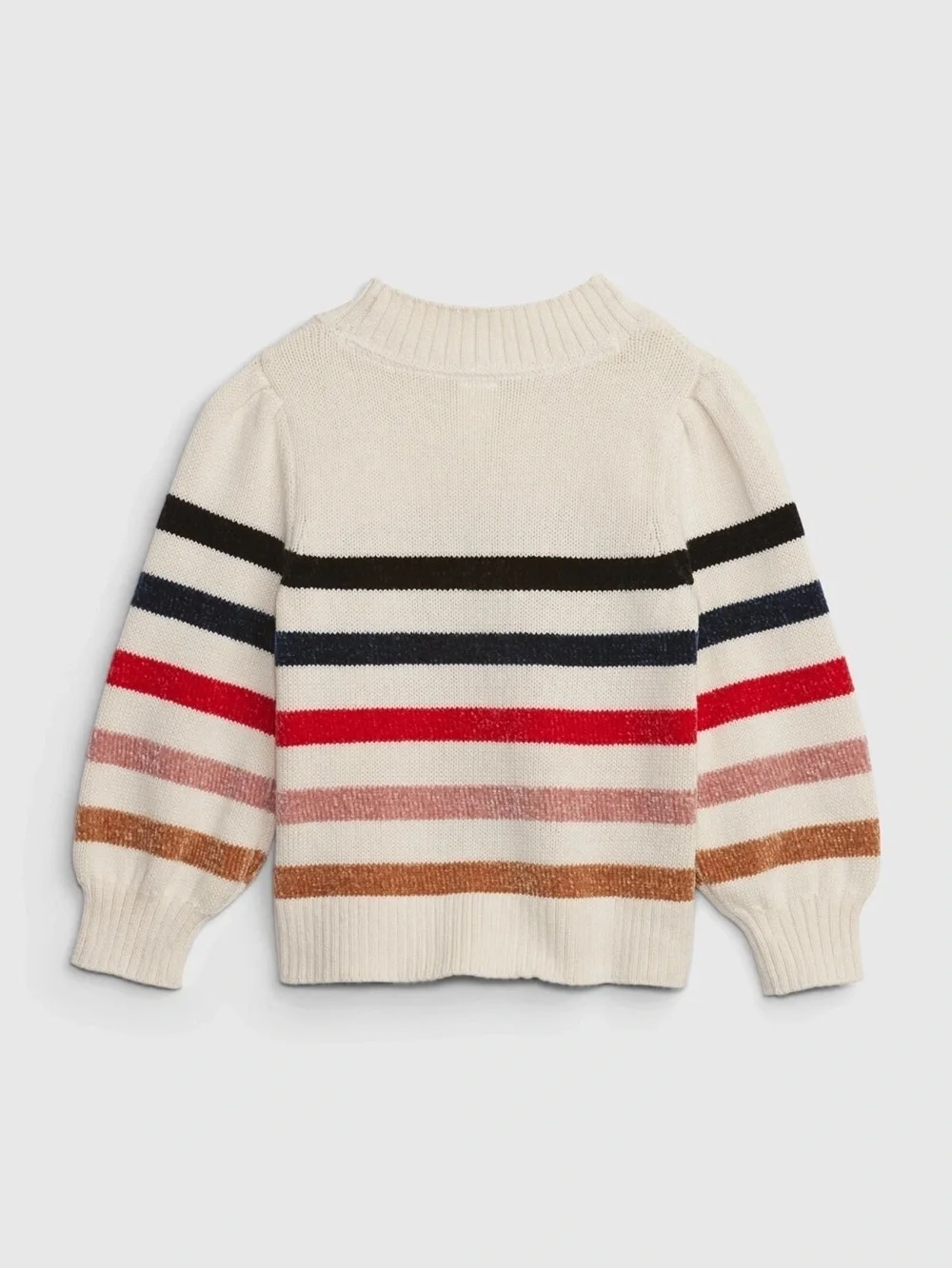 GAP Toddler Stripe Mockneck Sweater, Chino Beige, Size 5T